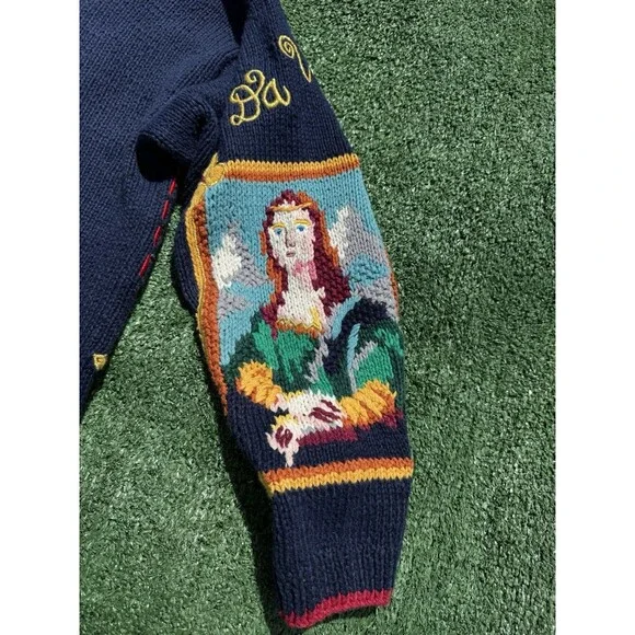 VERY RARE BellePointe Art Cardigan Knit Sweater Van Gogh Matisse Renoir Small - Picture 13 of 14